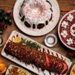 table with holiday foods