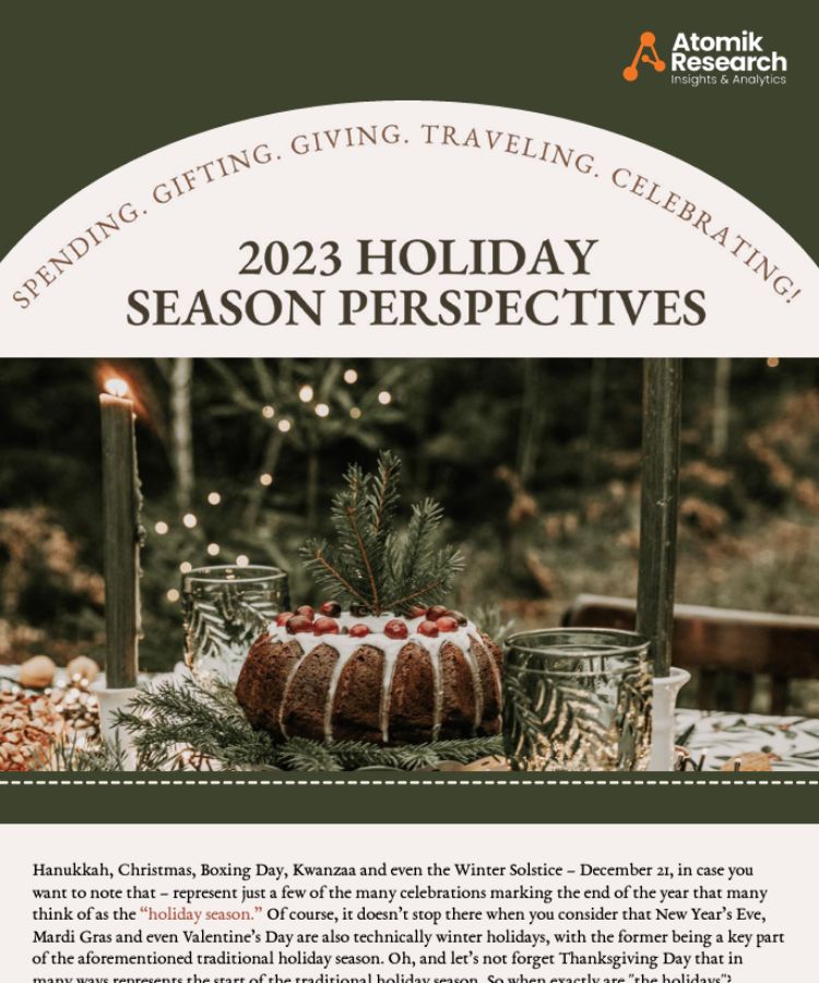 Christmas themed report cover titled "2023 Holiday Season Perspectives"