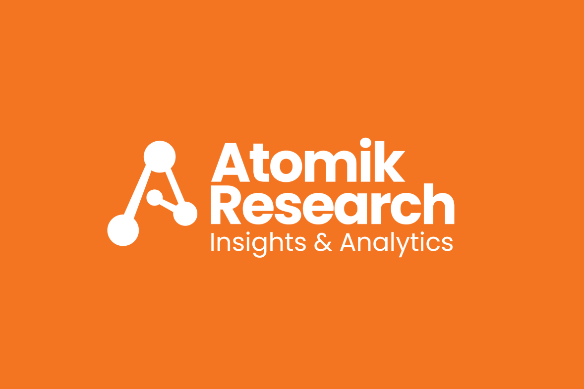 Atomik Research Logo On Orange Background