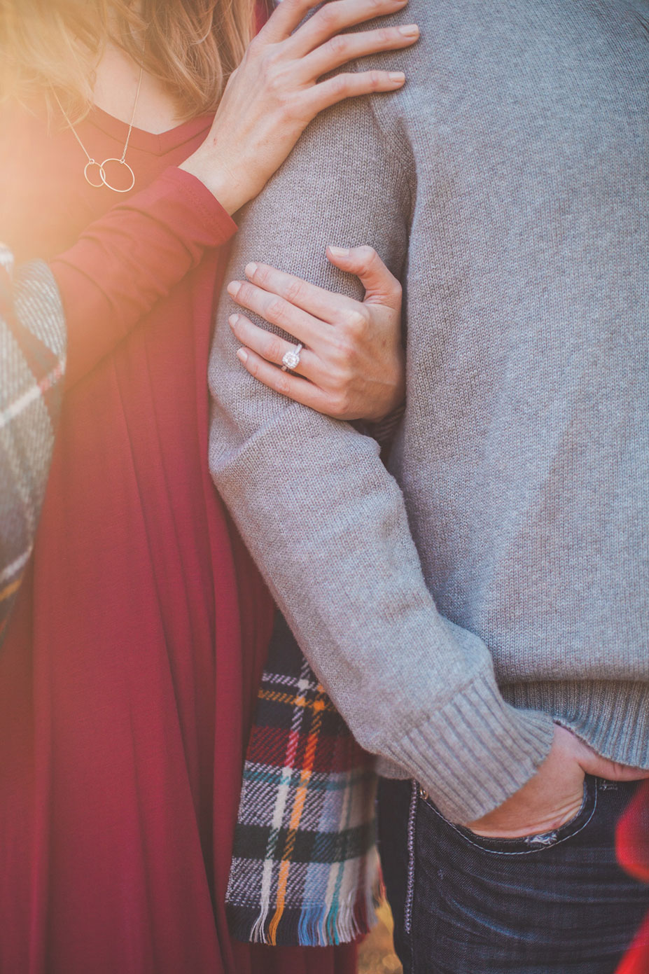 couple holding arms